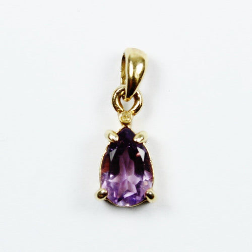 9ct Yellow Gold Amethyst Pendant