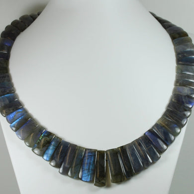 Sterling Silver Faceted Labradorite Collar Necklace