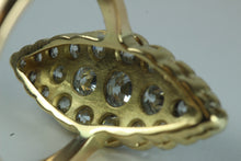 Antique Platinum Diamond Marquis Cluster Dress Ring
