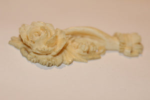 Victorian Carved Ivory Hand with Rose Pendant