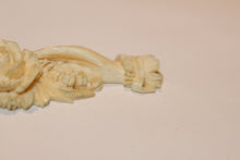 Victorian Carved Ivory Hand with Rose Pendant
