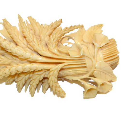 Victorian Ivory Wheat Sheaf Brooch