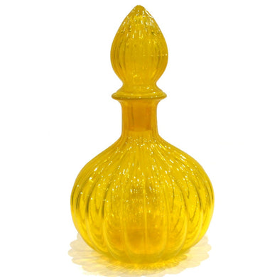 Vintage Yellow Glass Decanter