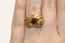 Vintage Retro 18ct Yellow Gold Ruby Cocktail Ring