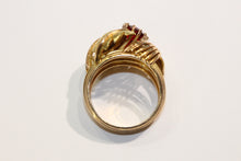 Vintage Retro 18ct Yellow Gold Ruby Cocktail Ring