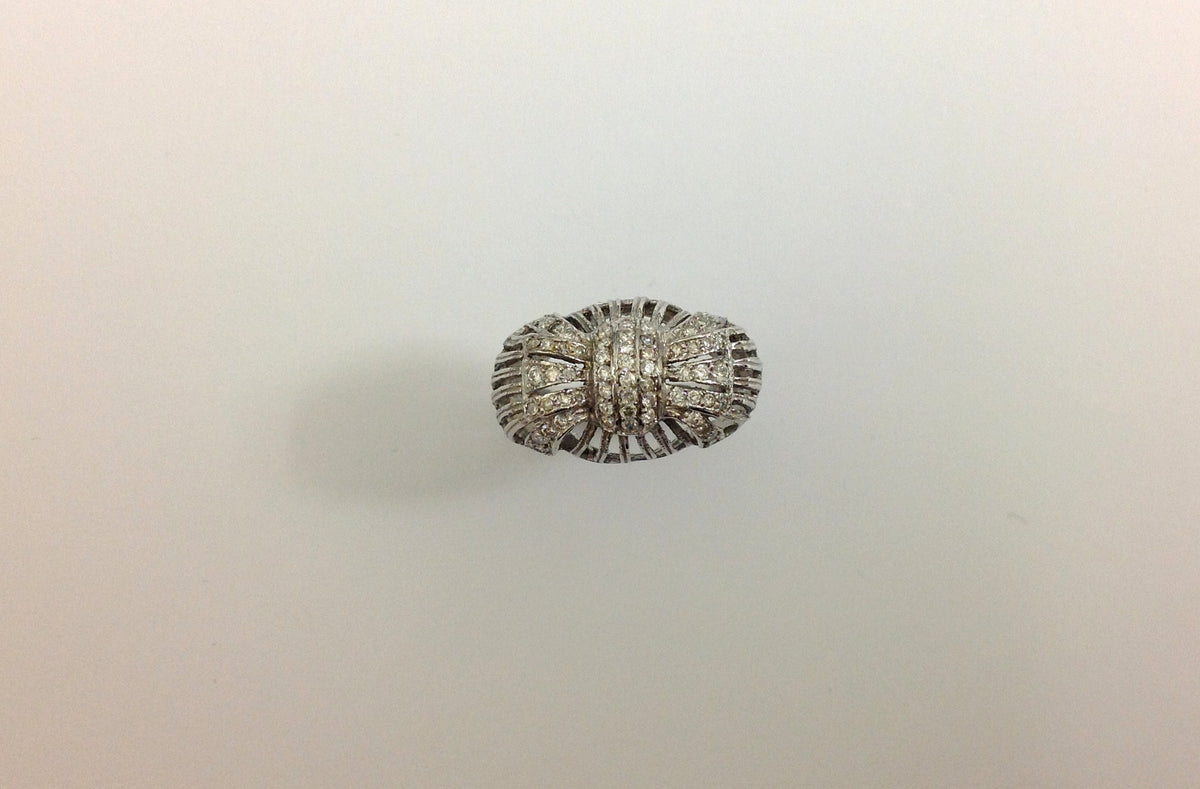 Diamond Bow Ring Art Deco Revival