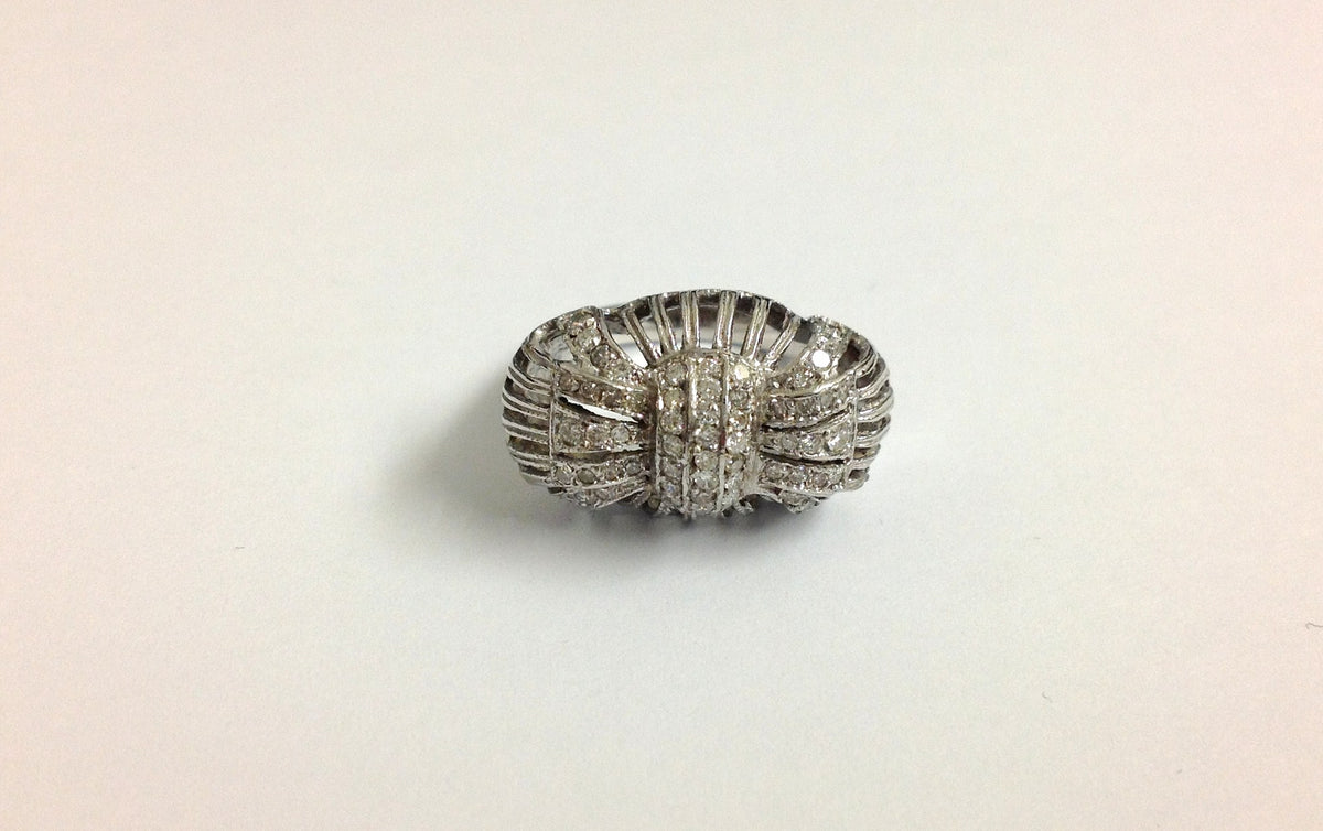 Diamond Bow Ring Art Deco Revival