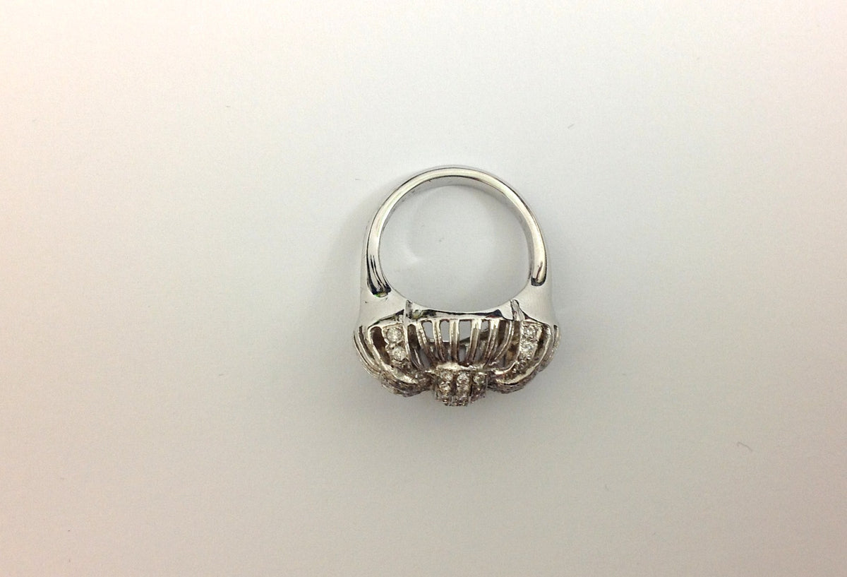 Diamond Bow Ring Art Deco Revival
