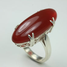 Natural Cut Claw Set Carnelian Sterling Silver Ring