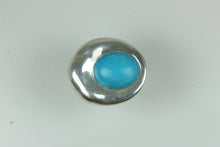 Natural Cut Turquoise and Sterling Silver Ring