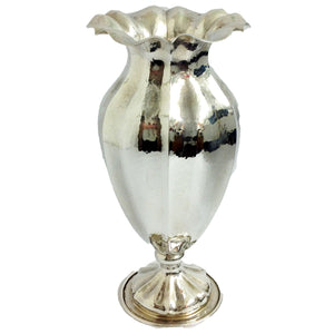 Antique 800 Silver Fluted Vase