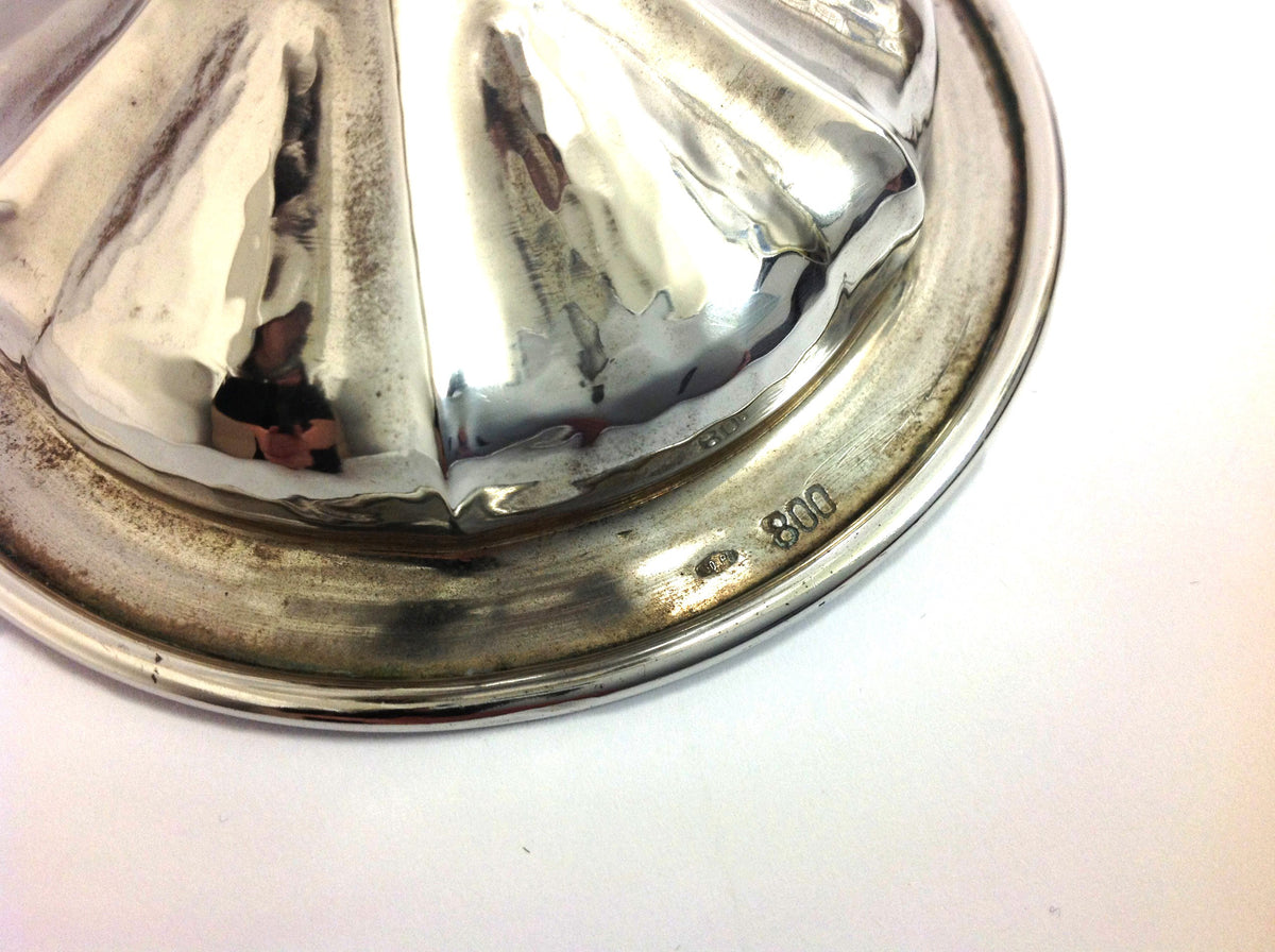 Art Nouveau Antique 800 Silver Fluted Vase