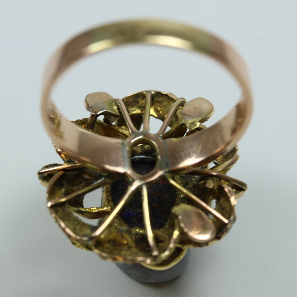 Vintage Black Matrix Opal Ring