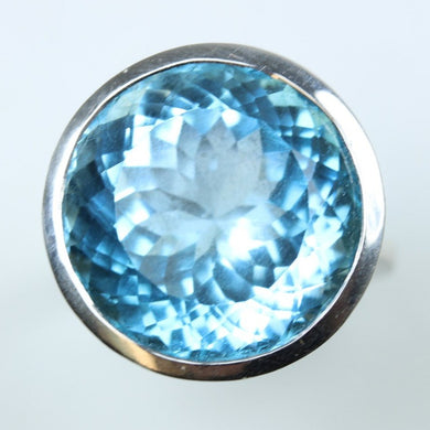 9ct White Gold 33.37ct Swiss Blue Topaz Cocktail Ring