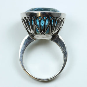 9ct White Gold 33.37ct Swiss Blue Topaz Cocktail Ring
