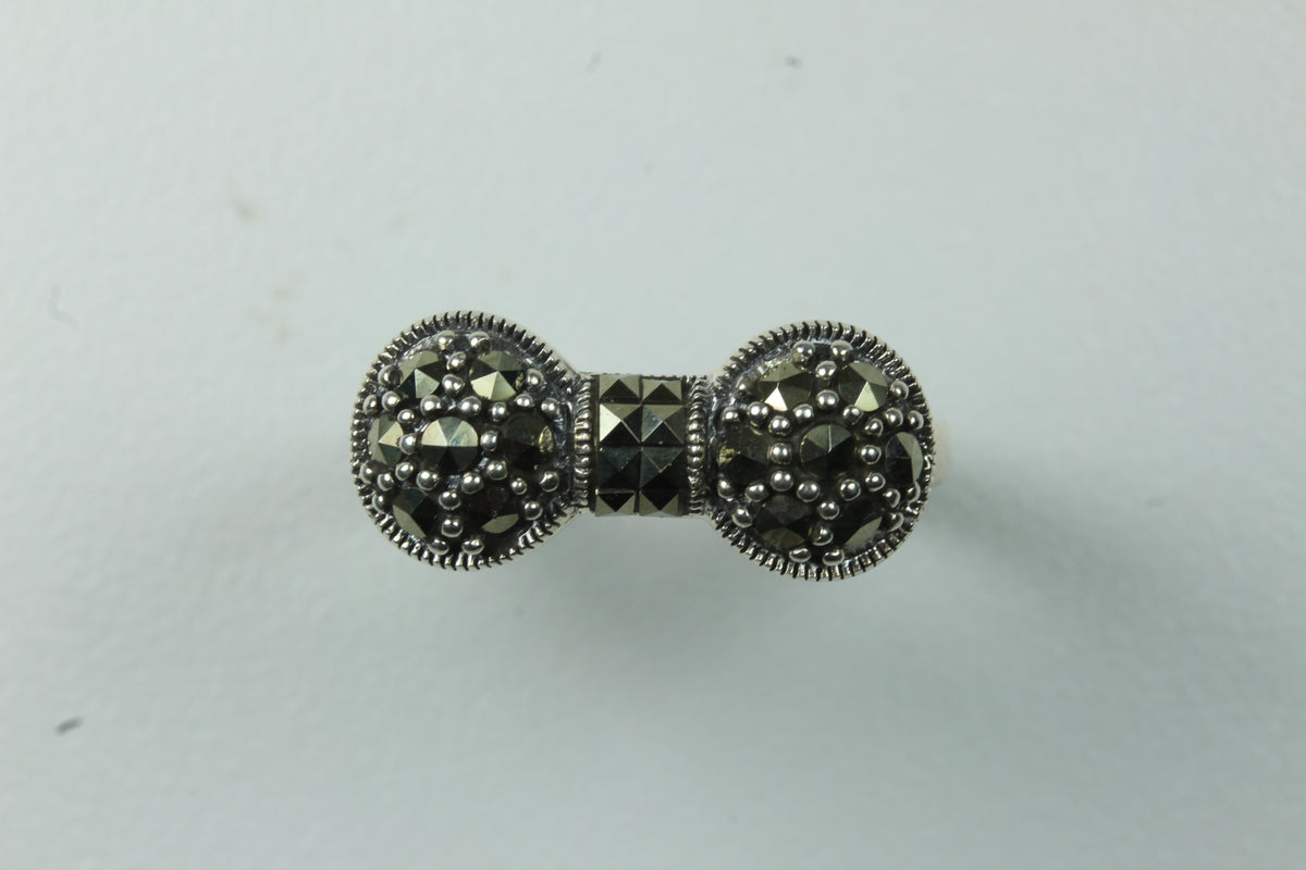 Sterling Silver Bow Marcasite Ring