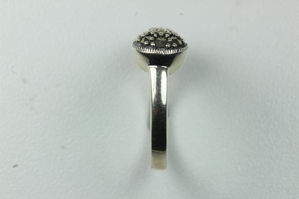 Sterling Silver Bow Marcasite Ring