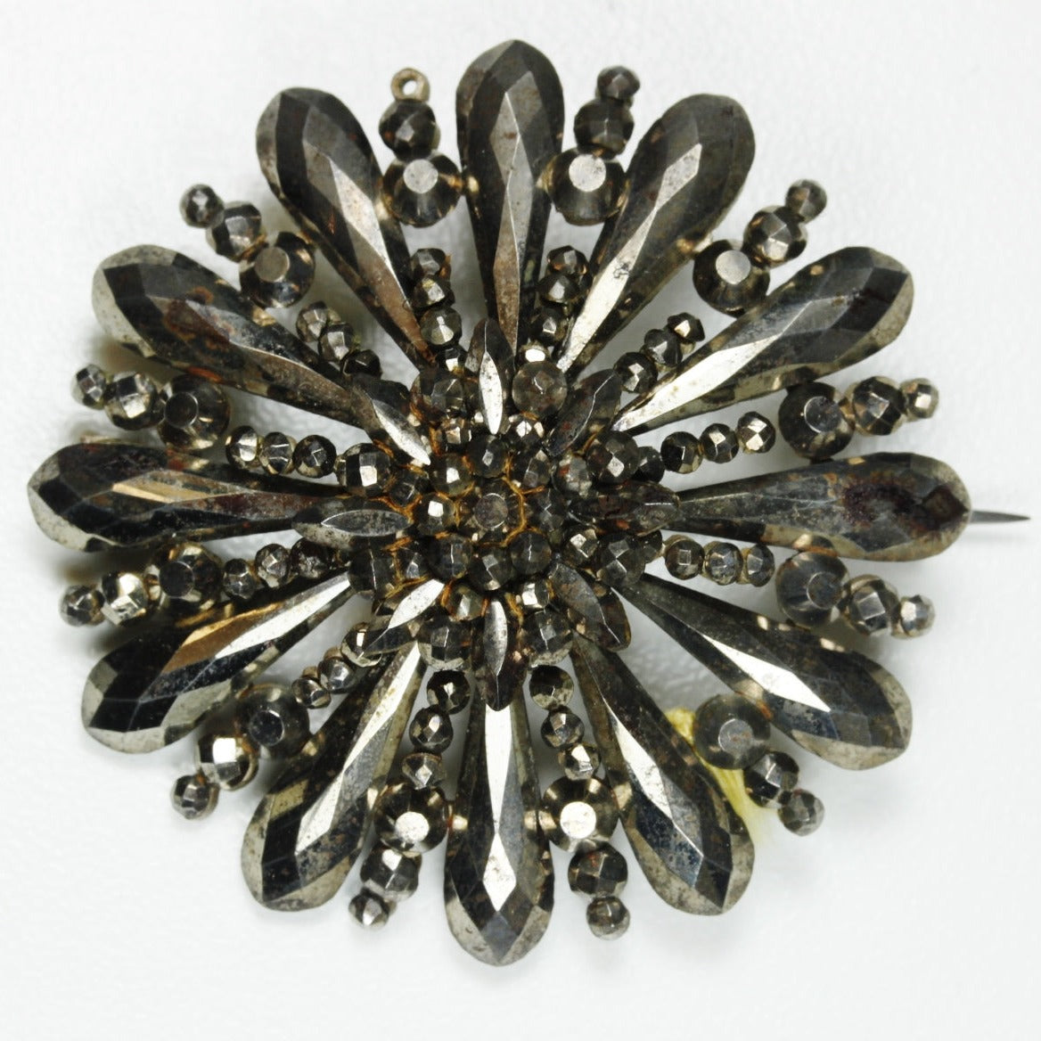 Russian Antique Star Burst Marcasite Brooch