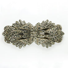 Antique Sterling Silver Marcasite Shoe Clip Brooch