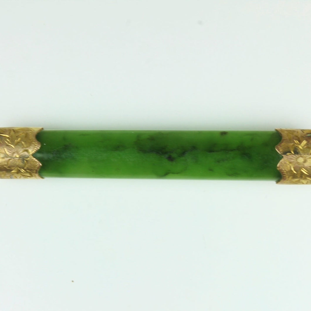 Jadeite Gold Plated Tie Pin