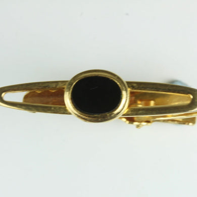 Oval Cut Onyx Gold Tie Pin