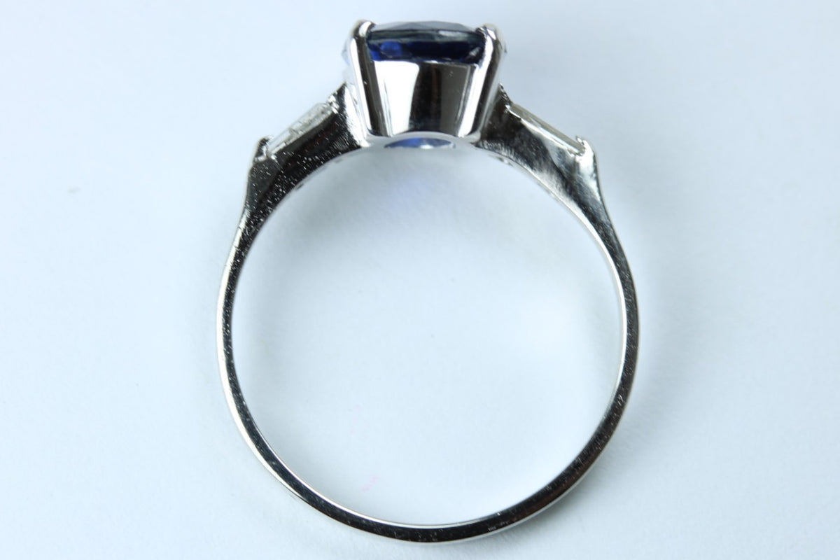 9ct White Gold 2.32ct Blue Kyanite and Diamond Ring