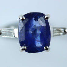 9ct White Gold Sapphire and Diamond Ring