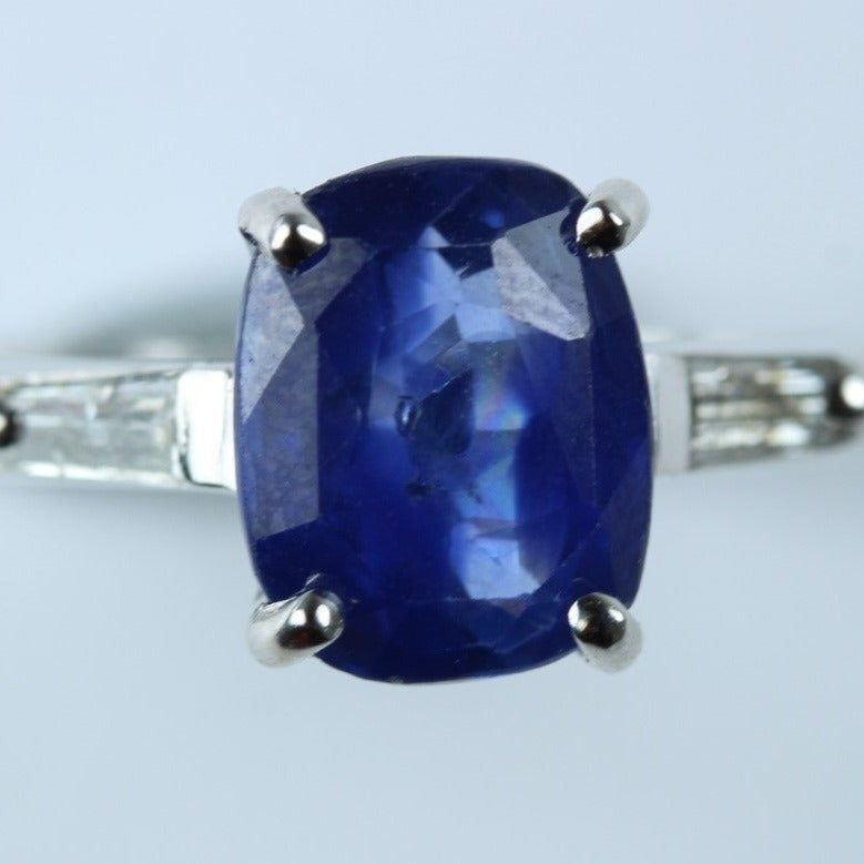 9ct White Gold Sapphire and Diamond Ring