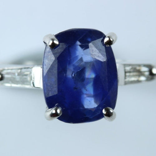 9ct White Gold Sapphire and Diamond Ring