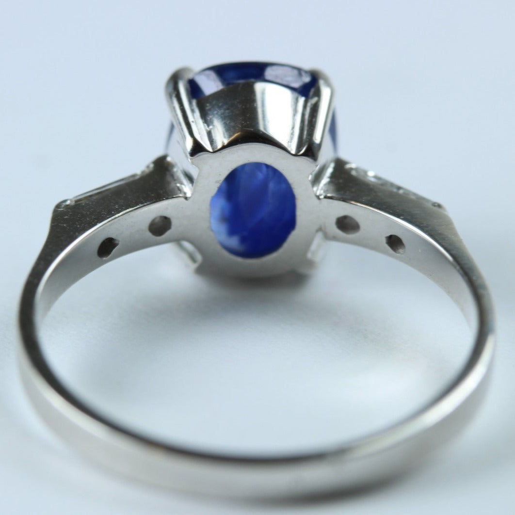 9ct White Gold Sapphire and Diamond Ring