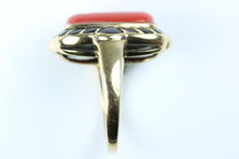 9ct Yellow Gold Coral and Onyx Ring