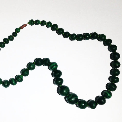 Natural Malachite Graduated Necklace