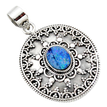 Sterling Silver Decorated Doublet Opal Pendant