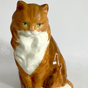 Rare Royal Worcester Long Haired Ginger Cat Figurine