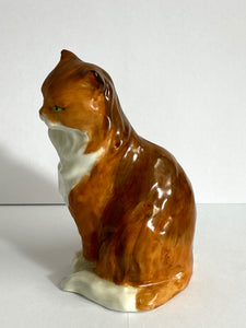 Rare Royal Worcester Long Haired Ginger Cat Figurine