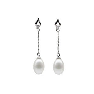 Sterling Silver Cultured Pearl Drop Earrings