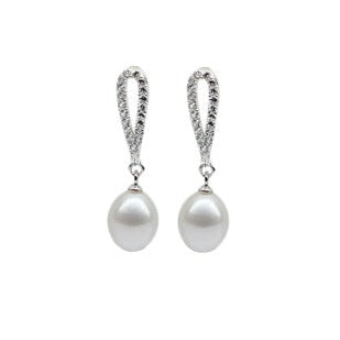 Sterling Silver Cultured Pearl Drop Earrings