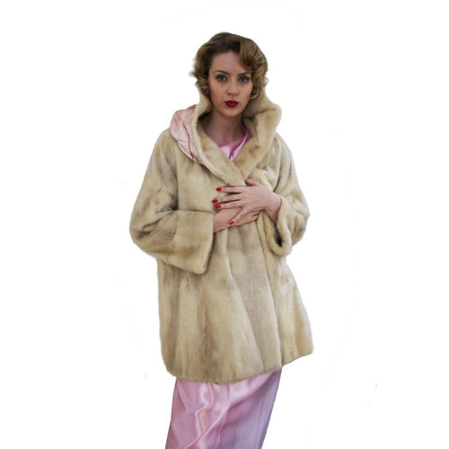 Vintage White Mink Fur Coat