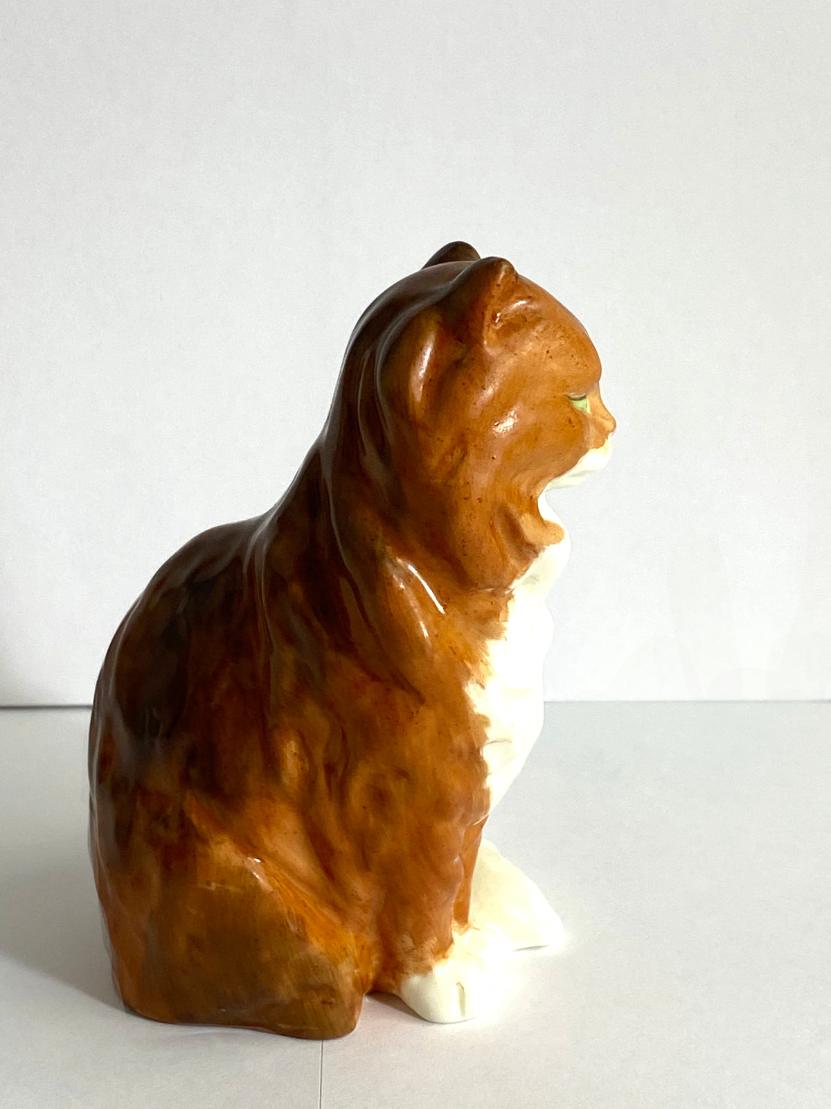 Rare Royal Worcester Long Haired Ginger Cat Figurine