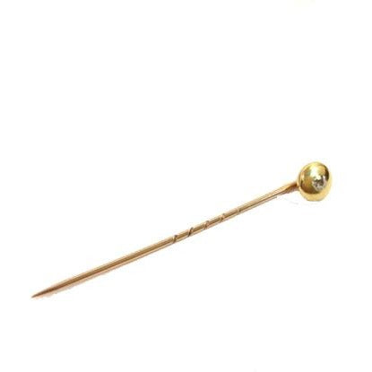 Antique 9ct Yellow Gold Diamond Tie Pin