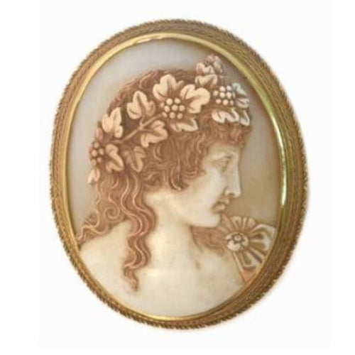 Antique Hadrian's Lover Antonio Conch Shell Cameo Brooch