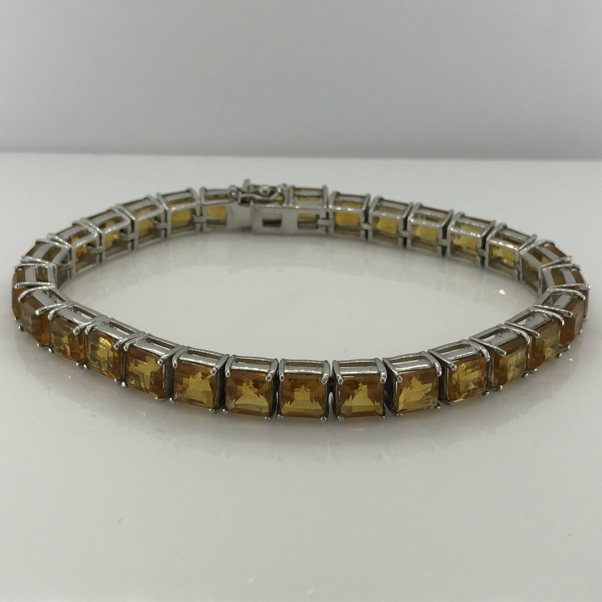 Sterling Silver Mexican Fire Opal Bracelet