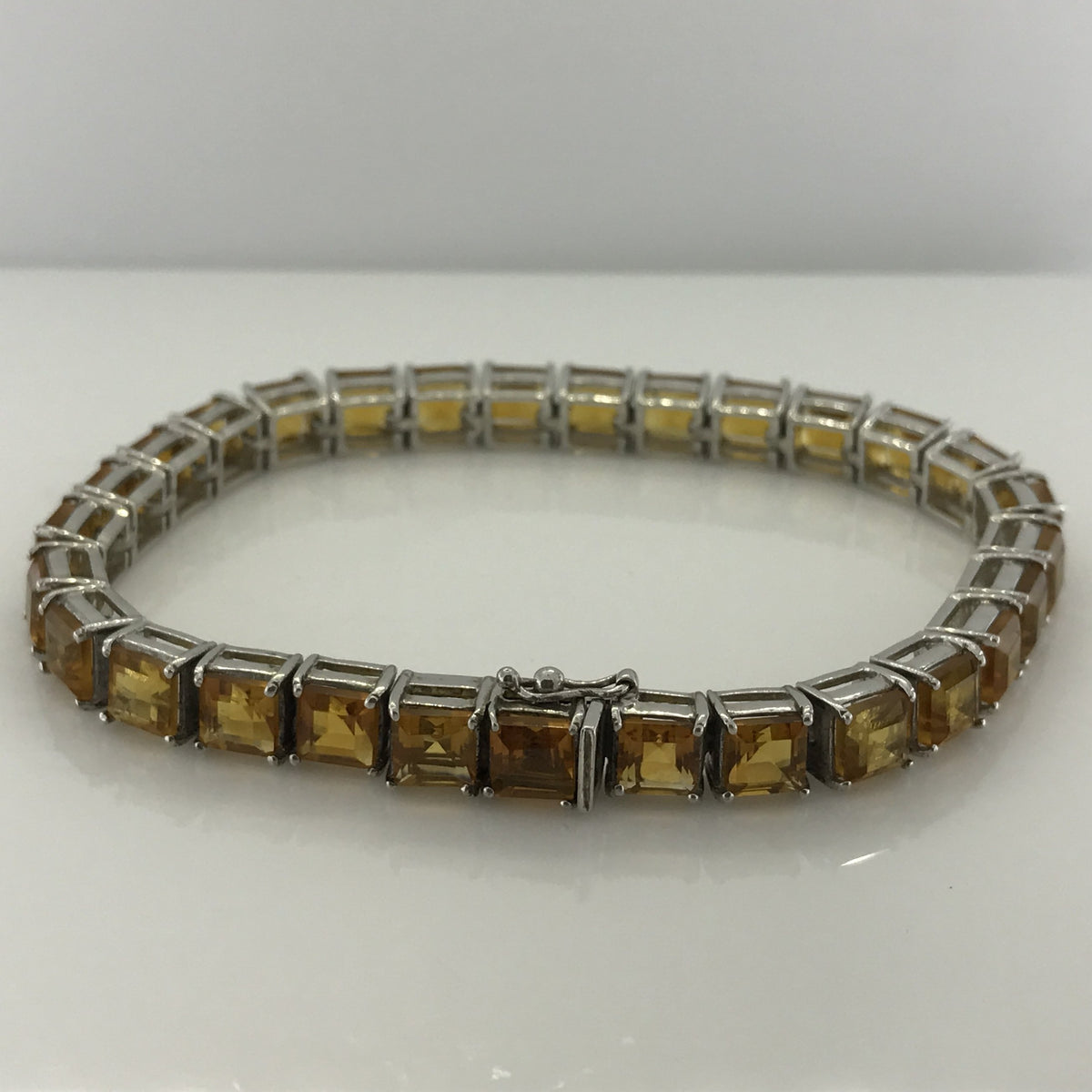 Sterling Silver Mexican Fire Opal Bracelet