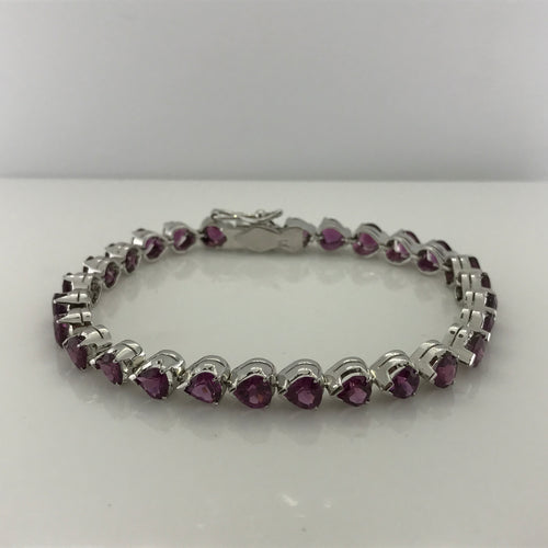 Sterling Silver Garnet Bracelet